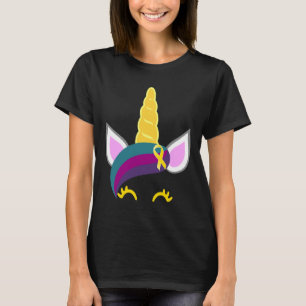 Childhood Cancer Awareness  Unicorn Yellow Ribbon  T-Shirt