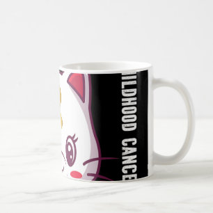 childhood cancer awareness warrior cute cat  coffee mug