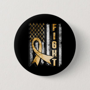 Childhood Cancer Awareness Warrior US Flag  6 Cm Round Badge