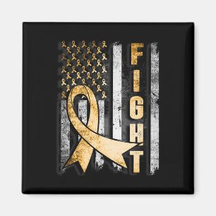 Childhood Cancer Awareness Warrior US Flag Magnet