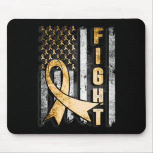 Childhood Cancer Awareness Warrior Us Flag  Mouse Pad