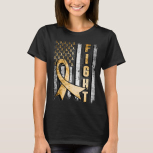 Childhood Cancer Awareness Warrior US Flag  T-Shirt