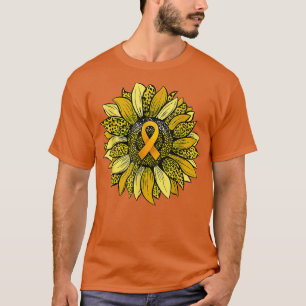 Childhood Cancer Awareness Women Girls Sunflower R T-Shirt