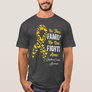 Childhood Cancer Awarenss Family Fight Gold Ribbon T-Shirt