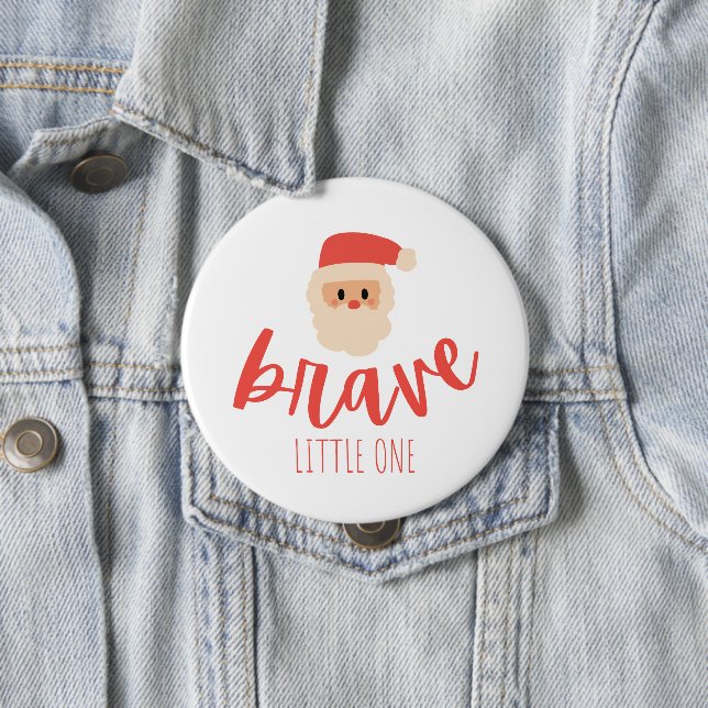 childhood cancer brave Christmas Santa  10 Cm Round Badge (In Situ)