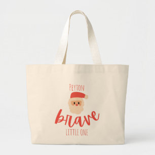 childhood cancer brave Custom Christmas Santa  Large Tote Bag