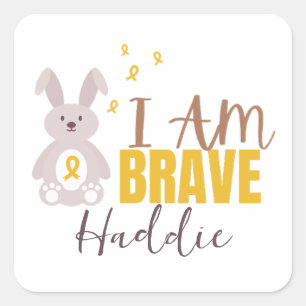 childhood cancer. brave. Custom name. Stickers