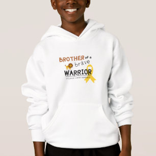 childhood cancer.brave warrior brother kids hoodie
