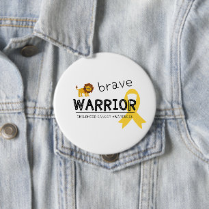 childhood cancer. brave warrior. Button