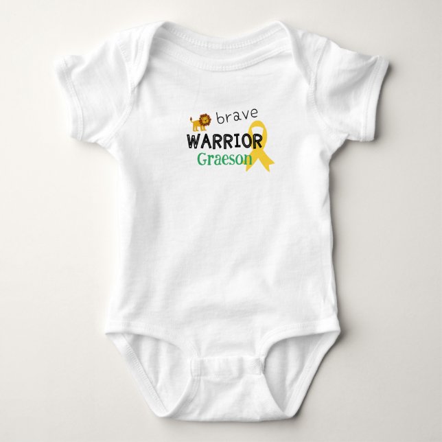 childhood cancer.brave warrior.CustomBabyBody-suit Baby Bodysuit (Front)
