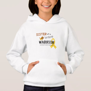 childhood cancer.brave warrior sister girls hoodie