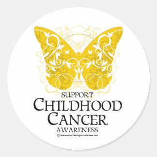 Childhood Cancer Butterfly Classic Round Sticker