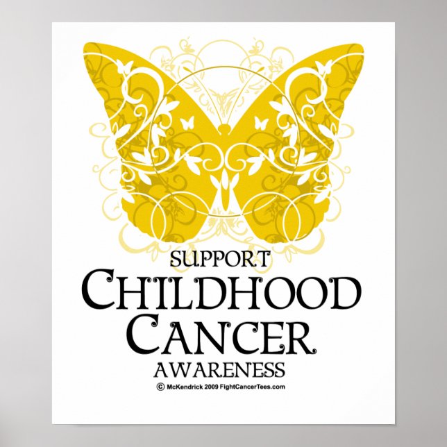 Childhood Cancer Butterfly Poster (Front)