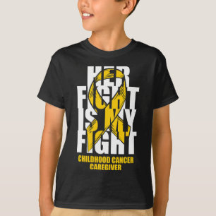 Childhood Cancer Caregiver Month Gold Ribbon Her F T-Shirt