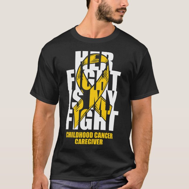 Childhood Cancer Caregiver Month Gold Ribbon Her F T-Shirt (Front)