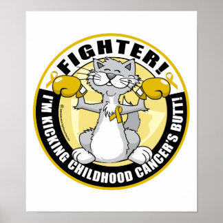 Childhood Cancer Cat Fighter Poster