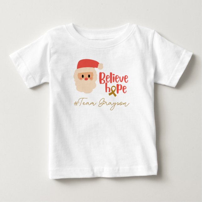 childhood cancer Christmas Custom Baby T-Shirt (Front)