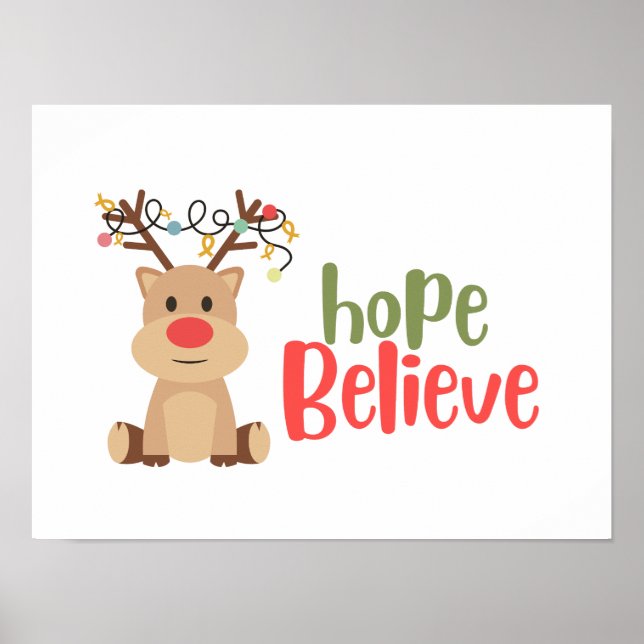 childhood cancer. Christmas Poster Prints (Front)