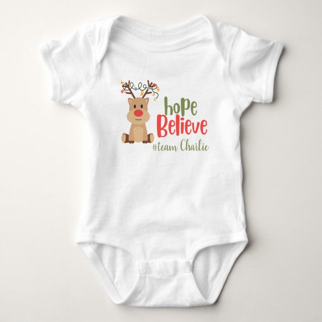 childhood cancer. Custom Christmas Baby Bodysuit (Front)