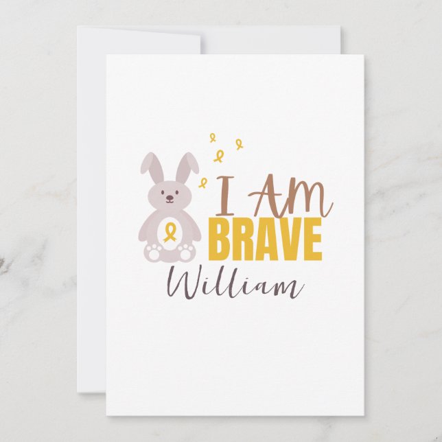 childhood cancer. Custom name. brave. Invitation  (Front)