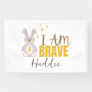 childhood cancer. Custom name. I am brave. Banner