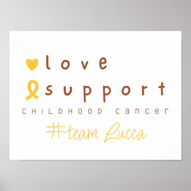 childhood cancer Custom Name Poster Prints Sign (Front)