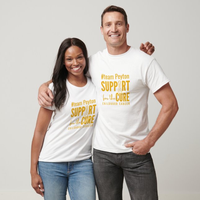 childhood cancer custom name support cure T-Shirt (Unisex)