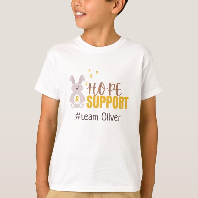 childhood cancer. Custom #team name Kids T-Shirt (Front)