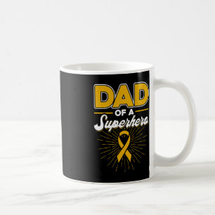 Childhood Cancer Dad Of A Superhero Ribbon Coffee Mug
