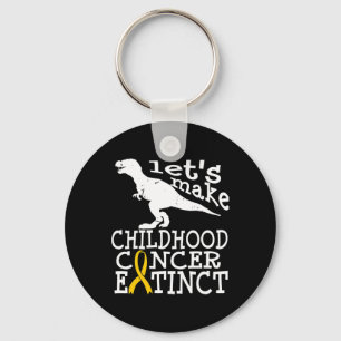 Childhood Cancer DIPG Awareness Extinct Gold Ribbo Key Ring