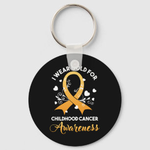 Childhood Cancer Fighter Awareness Month Wear Gold Key Ring