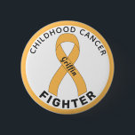 Childhood Cancer Fighter Ribbon White Button<br><div class="desc">Childhood Cancer Fighter Ribbon White Button for awareness and support for people fighting childhood cancer.</div>
