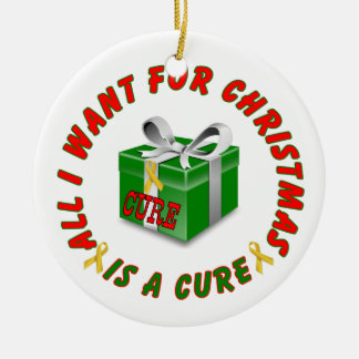 Childhood Cancer Gold Awareness Ribbon Christmas Ceramic Tree Decoration