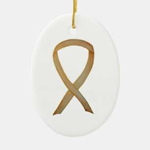 Childhood Cancer Gold Awareness Ribbon Ornaments