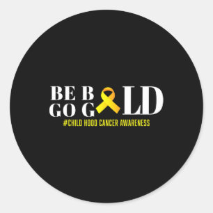 Childhood Cancer Gold Ribbon Awareness  Classic Round Sticker