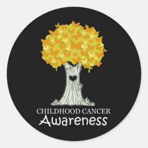 Childhood Cancer Gold Ribbon Awareness Month Classic Round Sticker