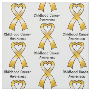 Childhood Cancer Heart Ribbon Fabric