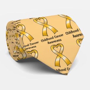 Childhood Cancer Heart Ribbon Tie