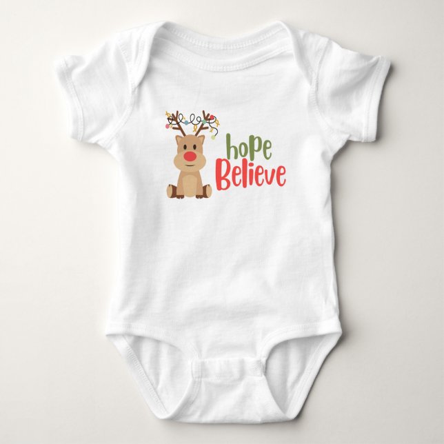 childhood cancer. hope Christmas Baby Bodysuit  (Front)