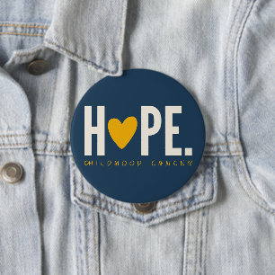 childhood cancer HOPE gold heart Button