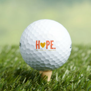 childhood cancer hope gold heart Golf Balls