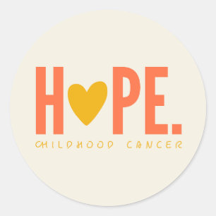 childhood cancer HOPE gold heart Stickers Labels