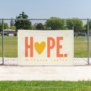 childhood cancer HOPE heart Banner Outdoor Sign