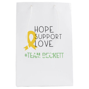 childhood cancer.hope #team Name custom Gift Bags