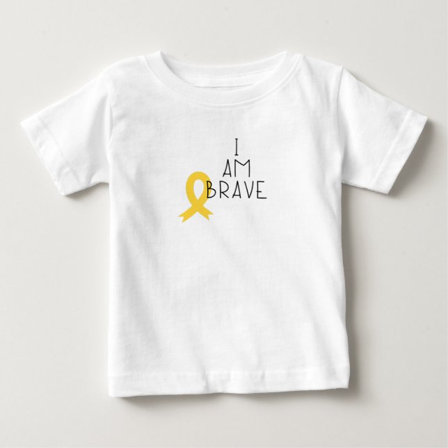 childhood cancer. I am brave. Baby T-Shirt (Front)