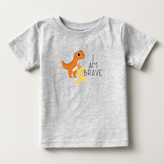 childhood cancer. I am brave. Baby T-Shirt (Front)