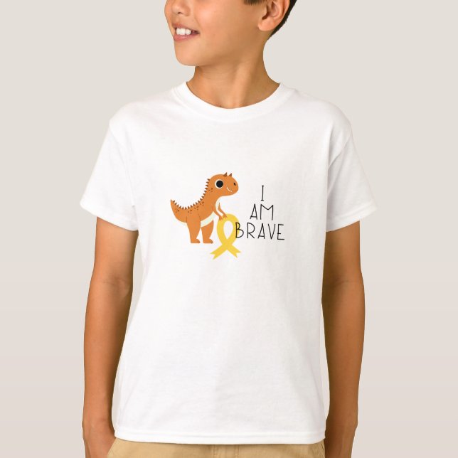 childhood cancer. I am brave. Kids T-Shirt (Front)