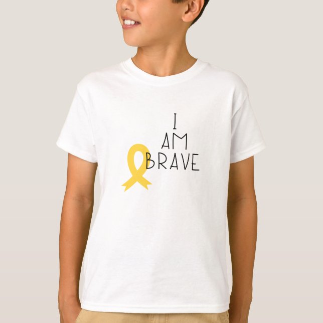 childhood cancer. I am brave. Kids T-Shirt (Front)
