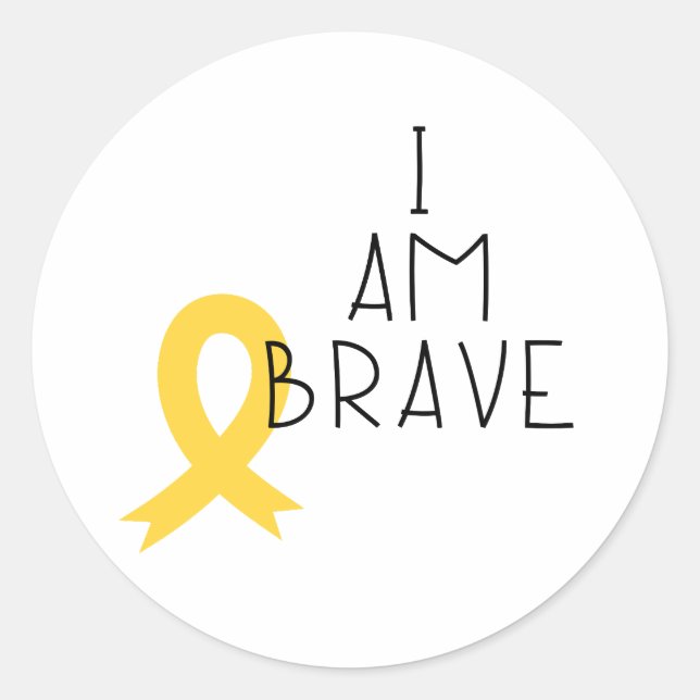 childhood cancer. I am brave. Stickers & Labels (Front)