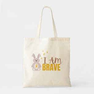childhood cancer. I am brave. Totes Bags